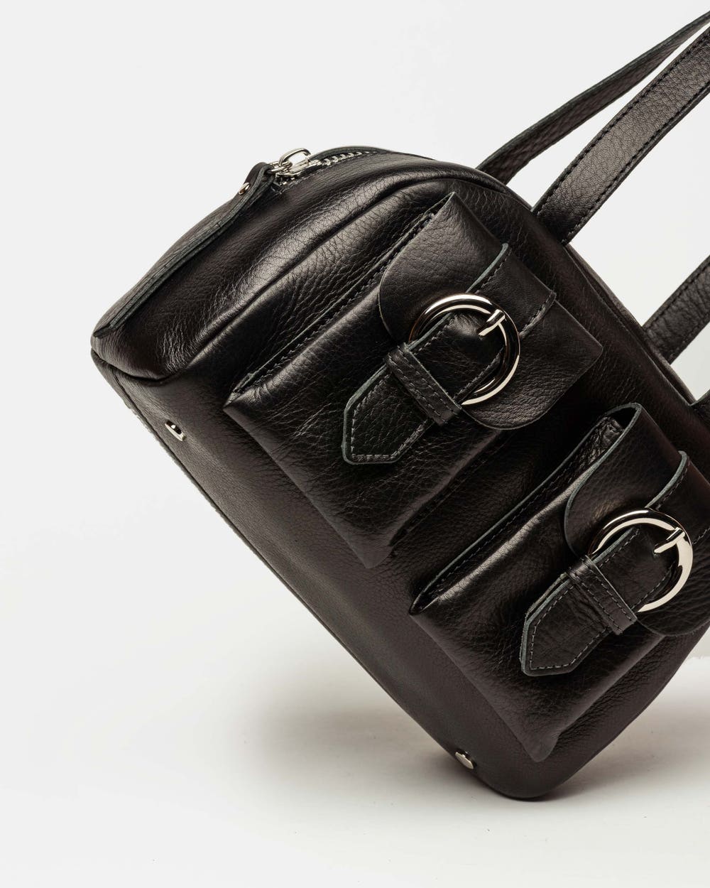 Cartera al hombro Indie en cuero vegetal liso