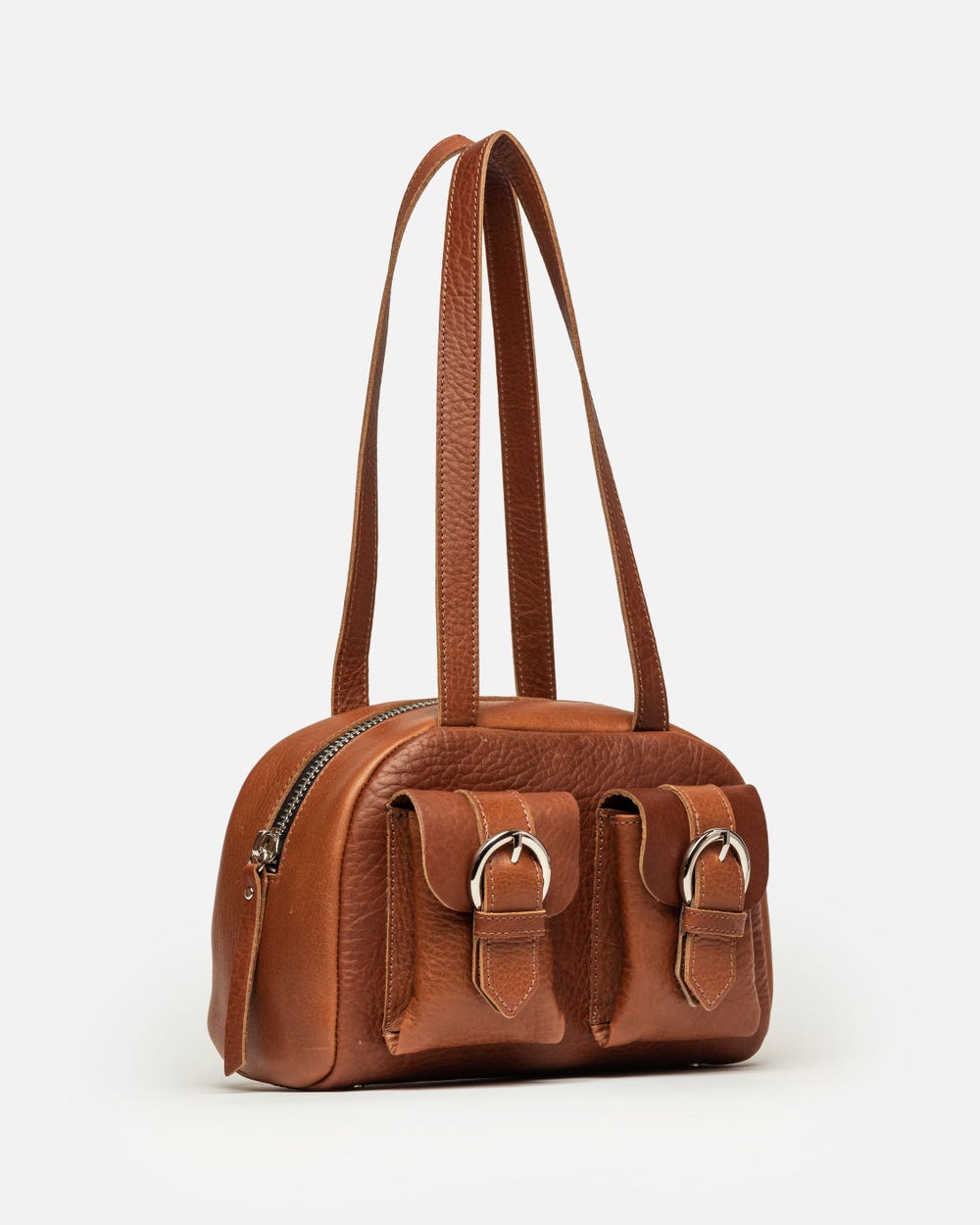 Cartera al hombro Indie en cuero vegetal liso