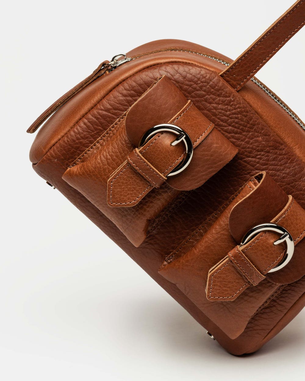 Cartera al hombro Indie en cuero vegetal liso