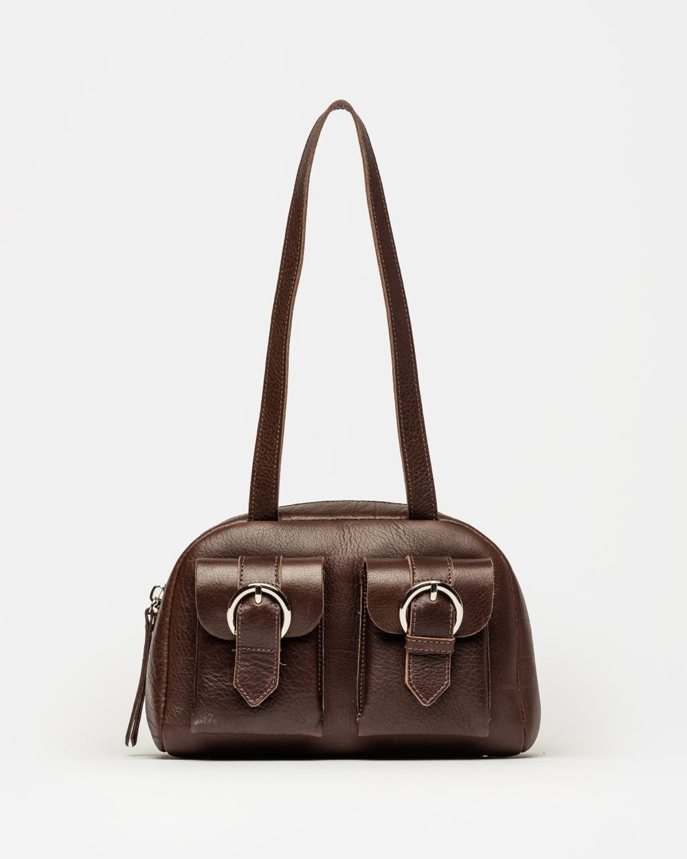 Cartera al hombro Indie en cuero vegetal liso