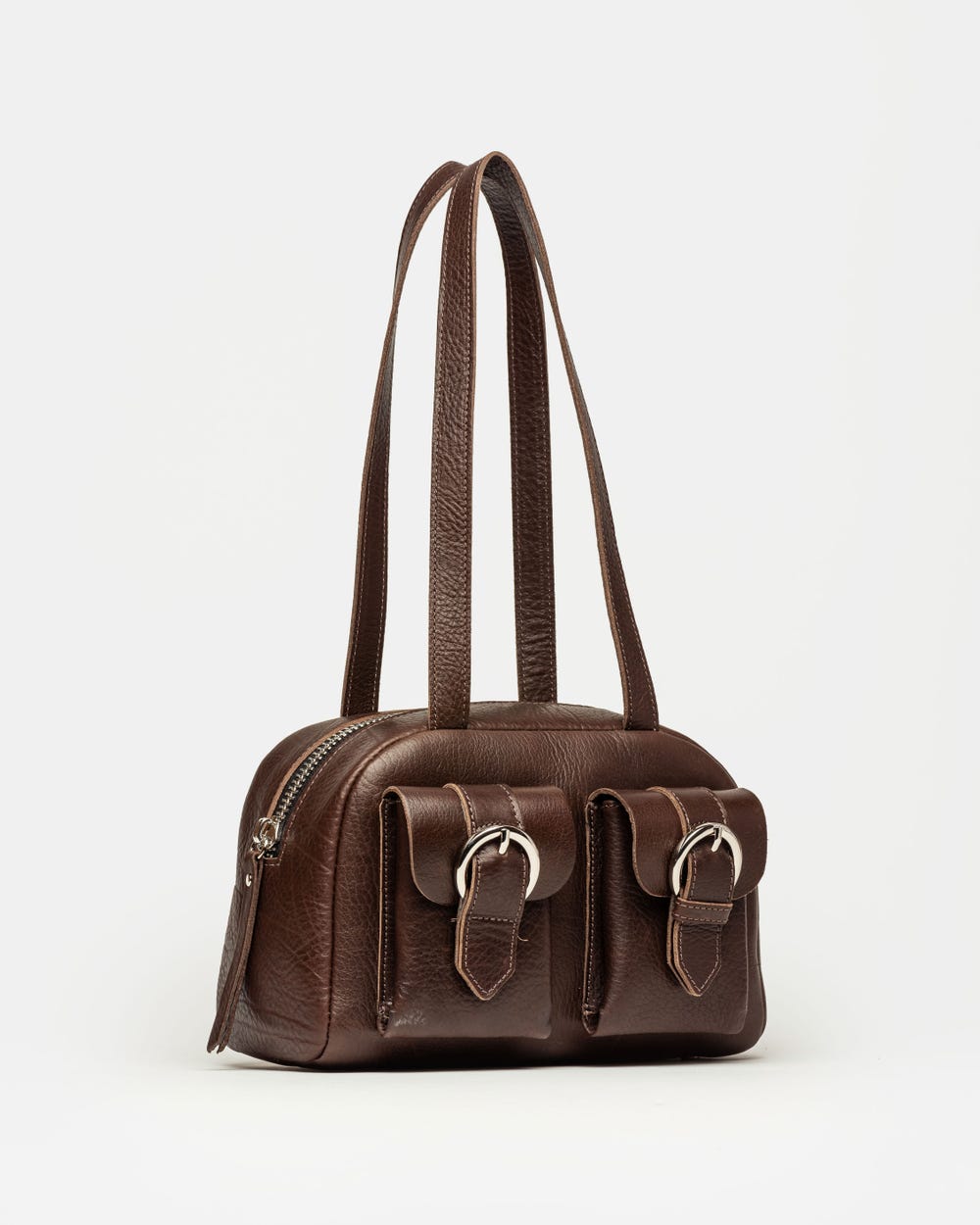 Cartera al hombro Indie en cuero vegetal liso