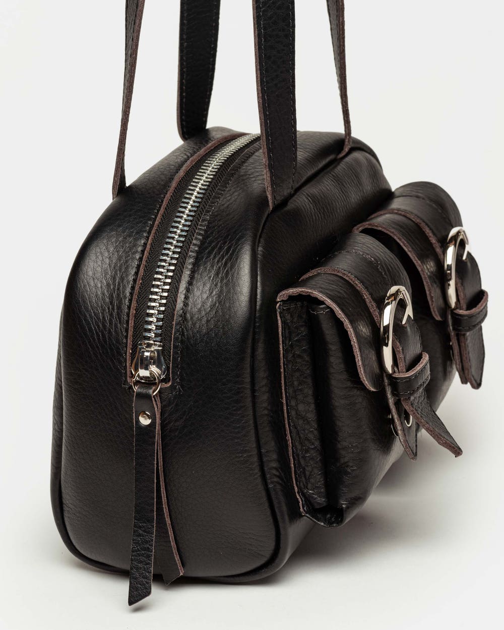 Cartera al hombro Indie en cuero vegetal liso