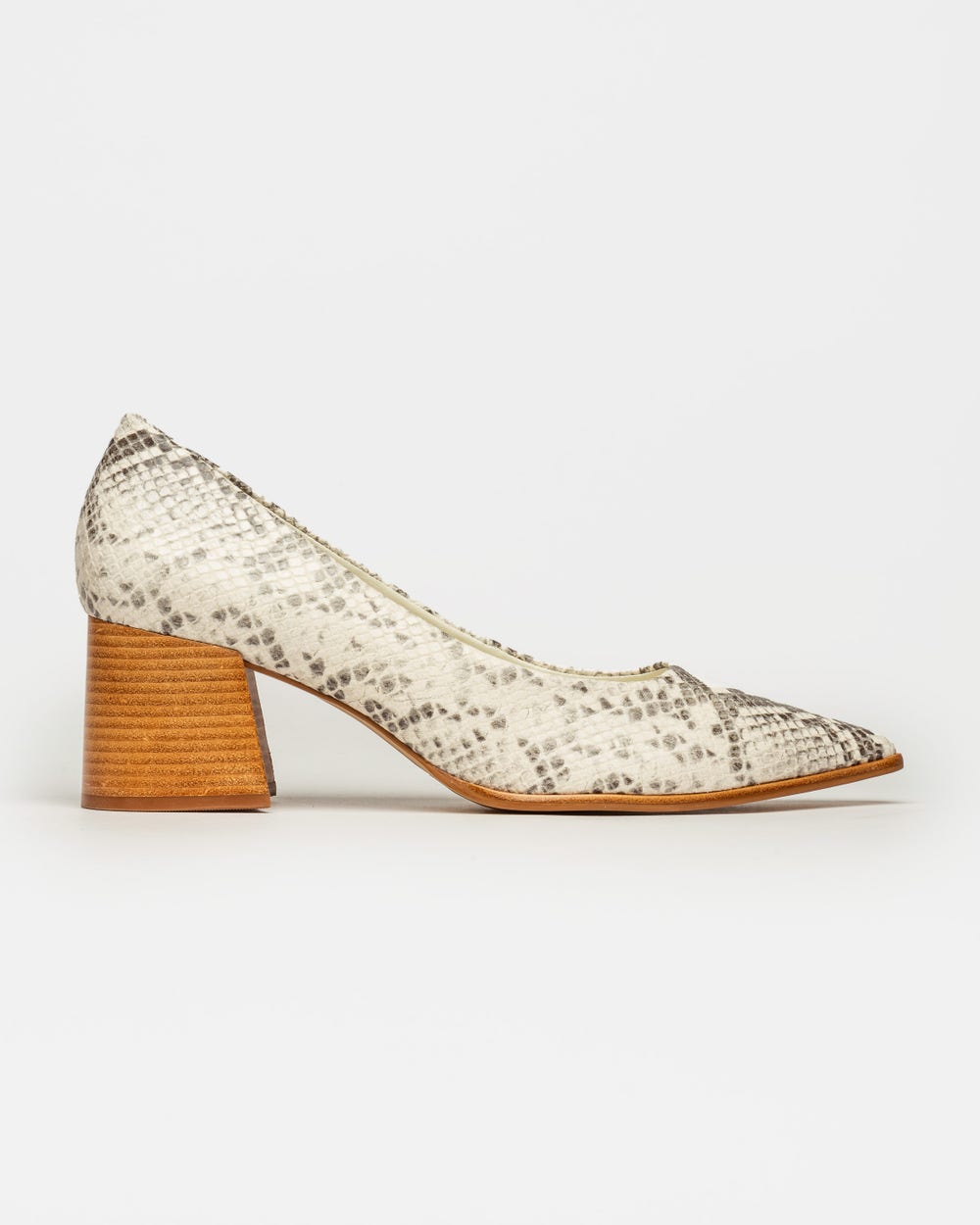 Stiletto Eva en cuero snake print