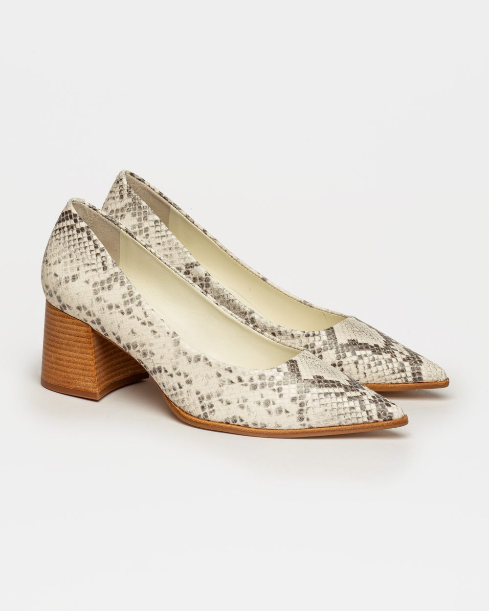 Stiletto Eva en cuero snake print