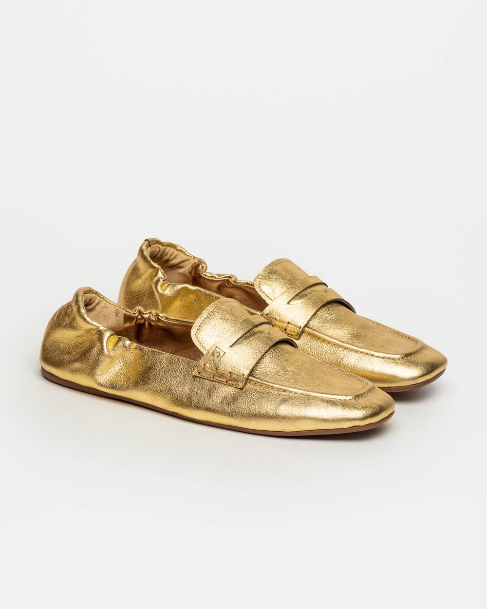 Mocasín Siena en cuero metalizado