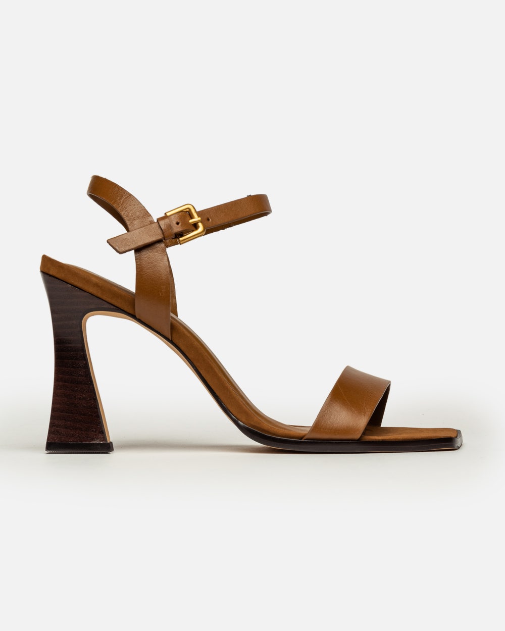 Sandalia alta Emily en cuero liso
