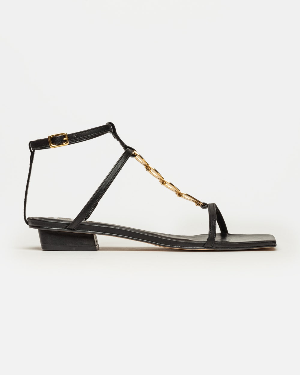 Sandalia baja Goldie en cuero liso